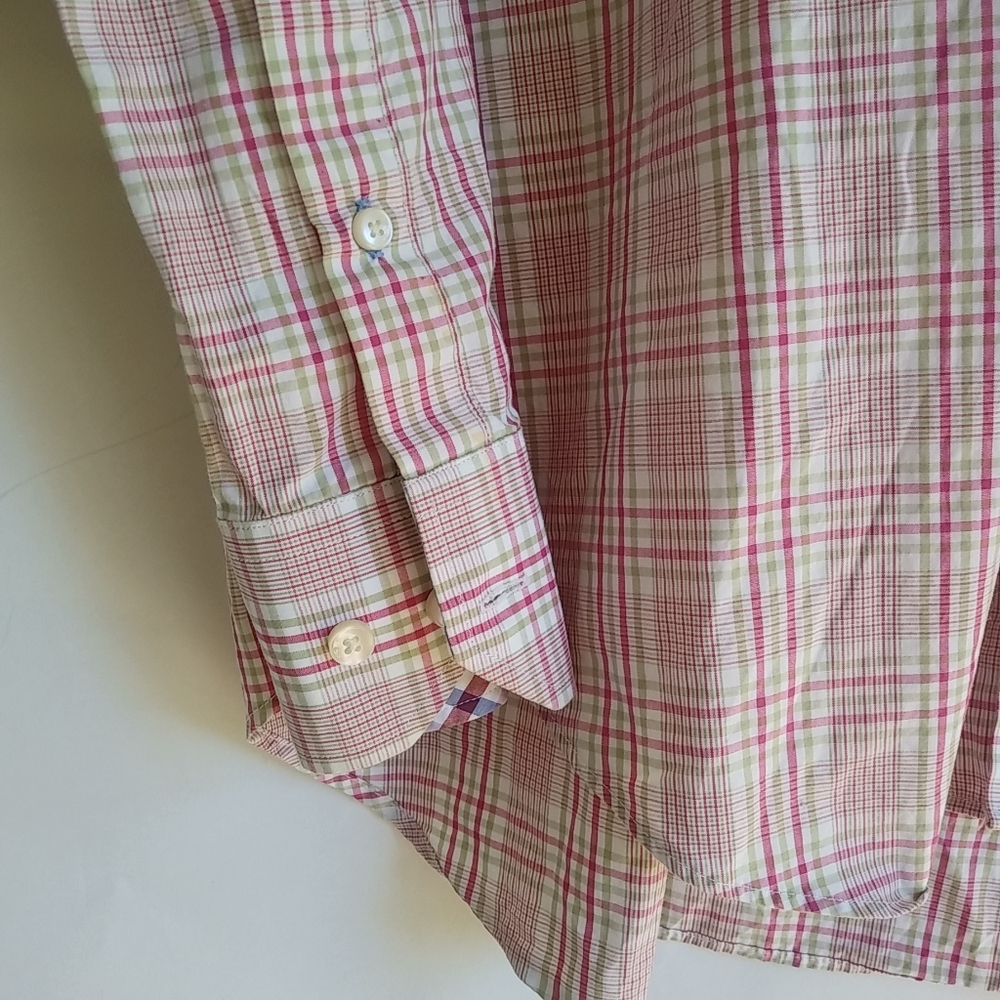 TailorByrd XL Fuchsia Lime Plaid Mens Shirt - Picture 2 of 7